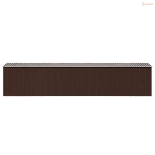 Barna horganyzott acél kerti fészer 257 x 779 x 181 cm