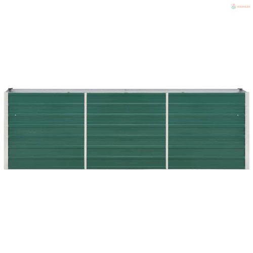 Zöld horganyzott acél kerti magaságyás 240 x 40 x 77 cm