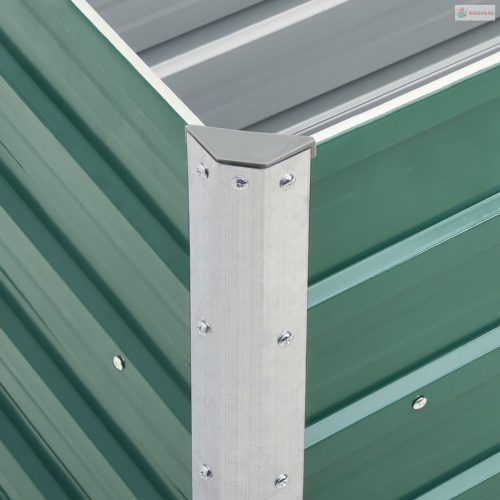 Zöld horganyzott acél kerti magaságyás 240 x 40 x 77 cm