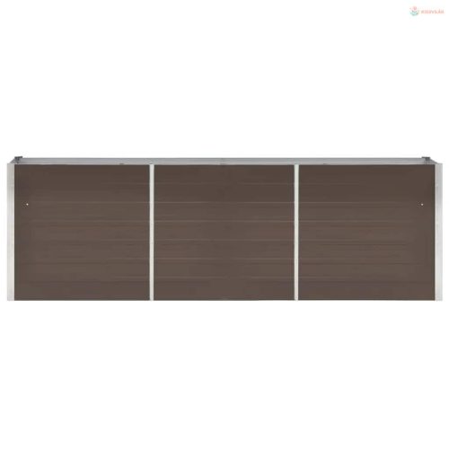 Barna horganyzott acél kerti magaságyás 240 x 40 x 77 cm