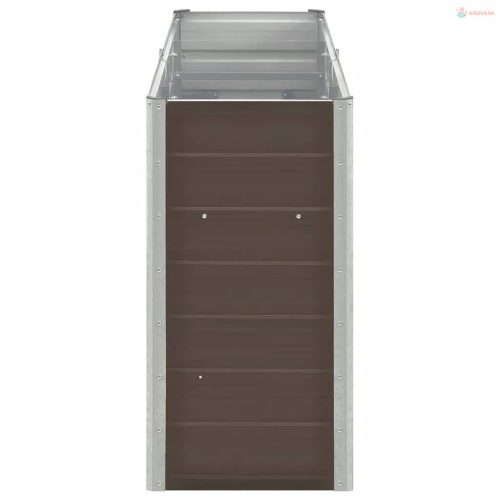 Barna horganyzott acél kerti magaságyás 240 x 40 x 77 cm