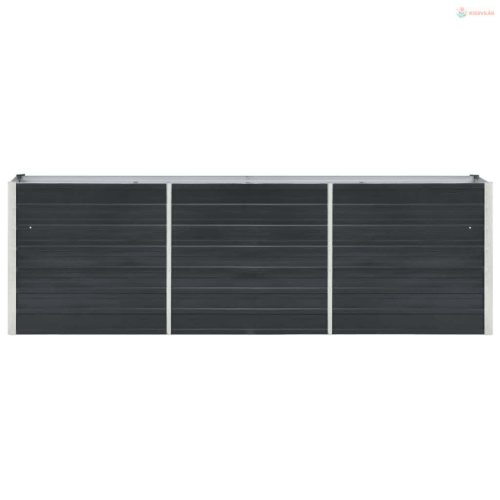 Antracitszürke horganyzott acél kerti magaságyás 240x40x77 cm