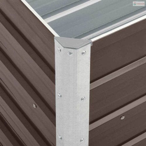 Barna horganyzott acél kerti magaságyás 240 x 40 x 45 cm