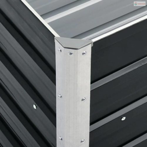 Antracitszürke horganyzott acél kerti magaságyás 240x40x45 cm