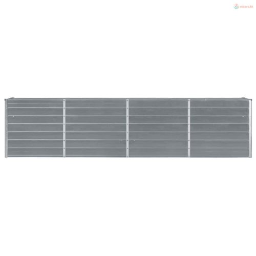 Szürke horganyzott acél kerti magaságyás 320 x 40 x 77 cm