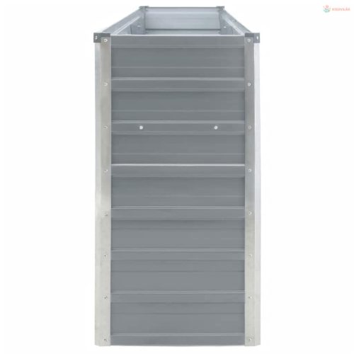 Szürke horganyzott acél kerti magaságyás 320 x 40 x 77 cm