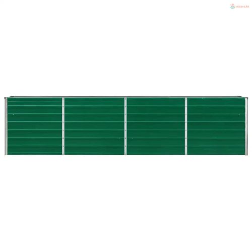 Zöld horganyzott acél kerti magaságyás 320 x 40 x 77 cm