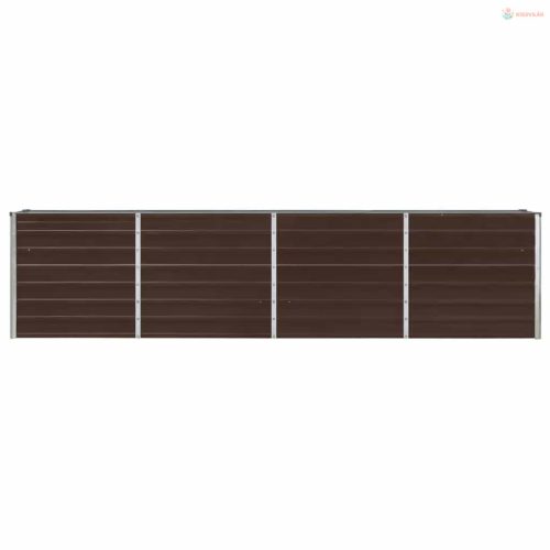 Barna horganyzott acél kerti magaságyás 320 x 40 x 77 cm