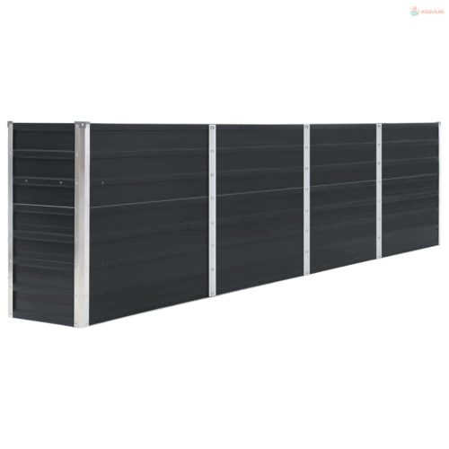 Antracitszürke horganyzott acél kerti magaságyás 320x40x77 cm