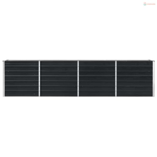 Antracitszürke horganyzott acél kerti magaságyás 320x40x77 cm