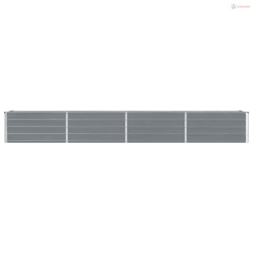 Szürke horganyzott acél kerti magaságyás 320 x 40 x 45 cm