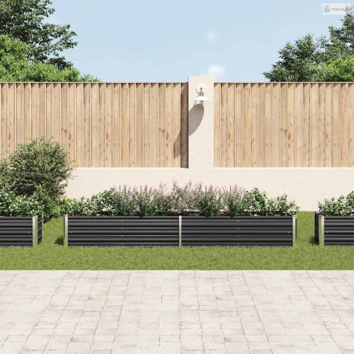 Antracitszürke horganyzott acél kerti magaságyás 320x40x45 cm