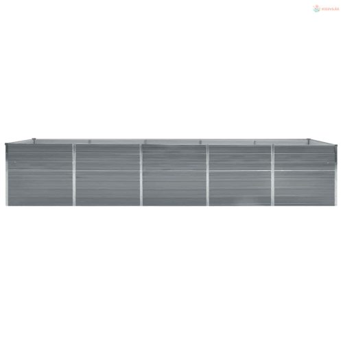 Szürke horganyzott acél kerti magaságyás 400 x 80 x 45 cm