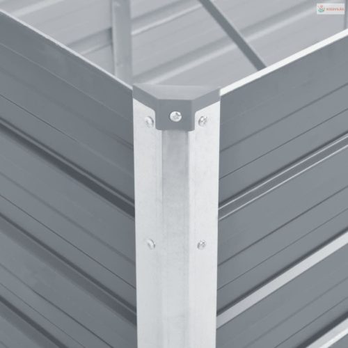 Szürke horganyzott acél kerti magaságyás 400 x 80 x 45 cm