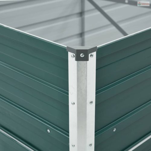 Zöld horganyzott acél kerti magaságyás 400 x 80 x 45 cm