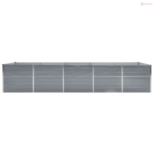 Szürke horganyzott acél kerti magaságyás 400 x 80 x 77 cm