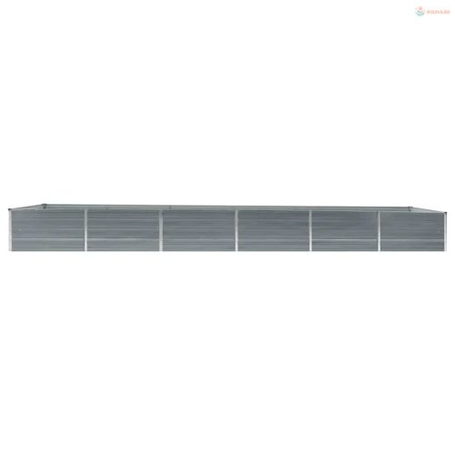 Szürke horganyzott acél kerti magaságyás 480 x 80 x 45 cm