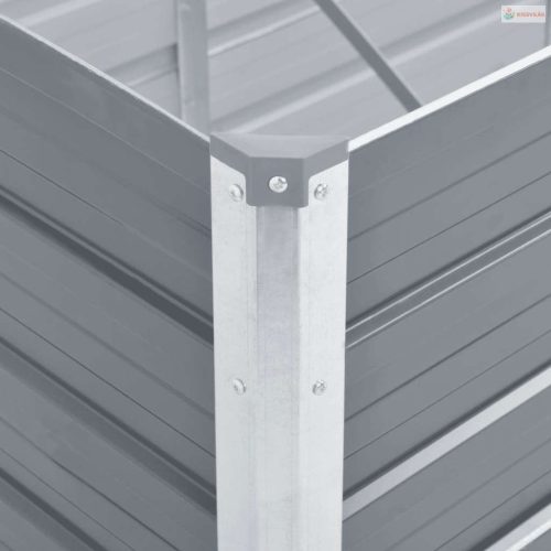 Szürke horganyzott acél kerti magaságyás 480 x 80 x 45 cm