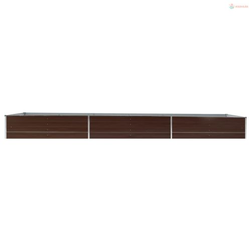 Barna horganyzott acél kerti magaságyás 480 x 80 x 45 cm