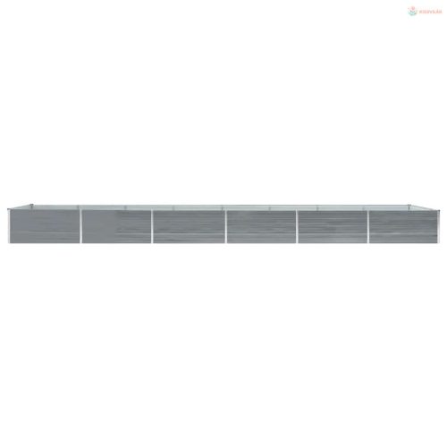 Szürke horganyzott acél kerti magaságyás 600 x 80 x 45 cm