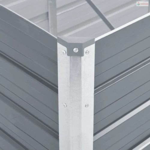 Szürke horganyzott acél kerti magaságyás 600 x 80 x 45 cm