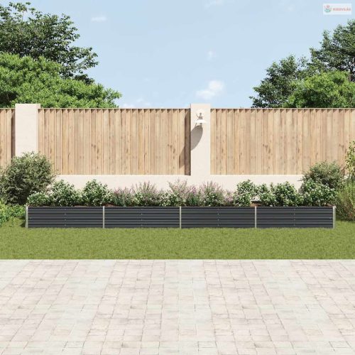 Antracitszürke horganyzott acél kerti magaságyás 600x80x45 cm