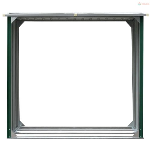 Zöld horganyzott acél kerti tűzifatároló 172 x 91 x 154 cm