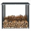 Antracit horganyzott acél tűzifatároló 172 x 91 x 154 cm