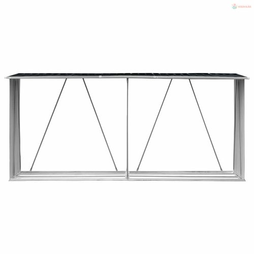 Antracit horganyzott acél kerti tűzifatároló 330 x 84 x 152 cm