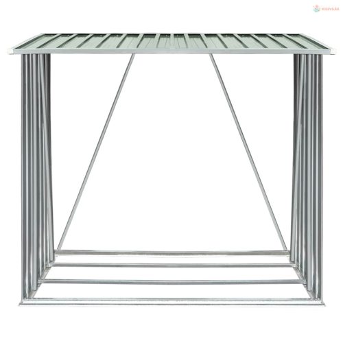 Zöld horganyzott acél kerti tűzifatároló 163 x 83 x 154 cm