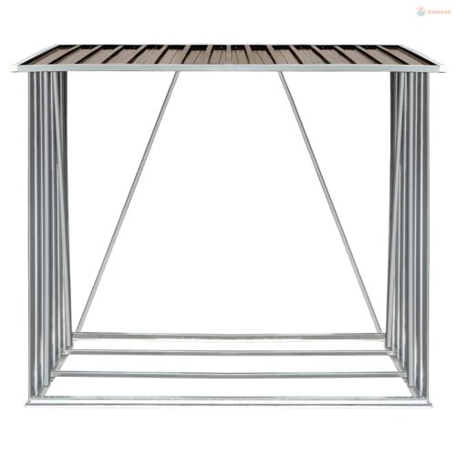 Barna horganyzott acél kerti tűzifatároló 163 x 83 x 154 cm