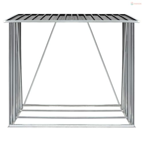 Antracit horganyzott acél kerti tűzifatároló 163 x 83 x 154 cm