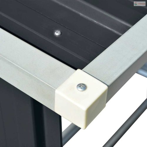 Antracit horganyzott acél kerti tűzifatároló 163 x 83 x 154 cm