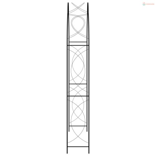 Fekete vas kerti boltív kapuval 150 x 34 x 240 cm