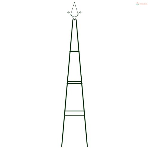 2 db sötétzöld vas kerti növényfuttató állvány 35 x 35 x 195 cm