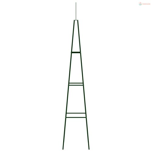 2 db sötétzöld vas kerti növényfuttató állvány 35 x 35 x 195 cm