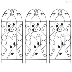 3 db fekete vas növényfuttató állvány 40 x 100 cm