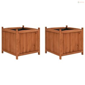 2 db fenyőfa magaságyás 50 x 50 x 50 cm