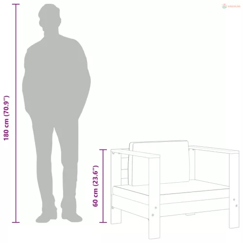 Krémszínű tömör akácfa kerti szék párnával