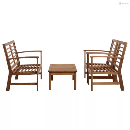 4-részes tömör akácfa kerti társalgószett