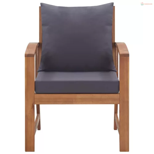 4-részes tömör akácfa kerti társalgószett párnákkal