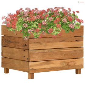   Újrahasznosított tíkfa és acél magaságyás 50 x 40 x 38 cm