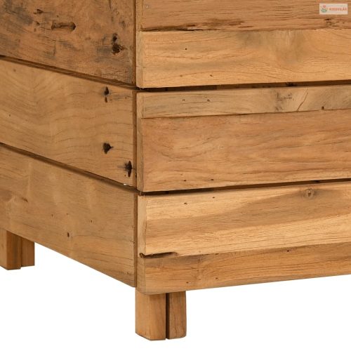 Újrahasznosított tíkfa és acél magaságyás 50 x 40 x 38 cm