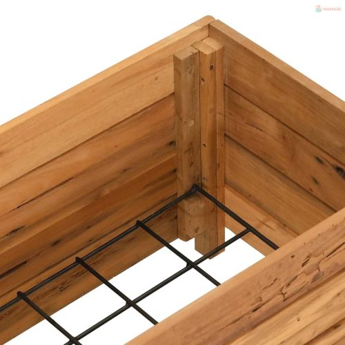 Újrahasznosított tíkfa és acél magaságyás 100 x 40 x 38 cm