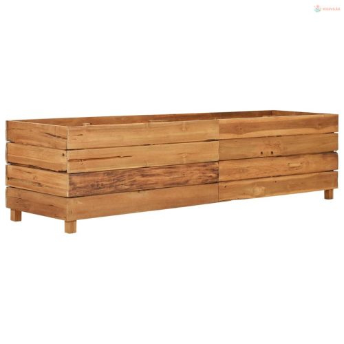 Újrahasznosított tíkfa és acél magaságyás 150 x 40 x 38 cm