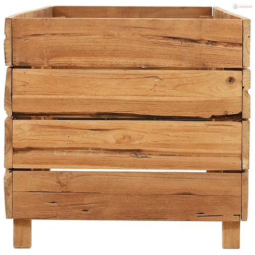 Újrahasznosított tíkfa és acél magaságyás 150 x 40 x 38 cm