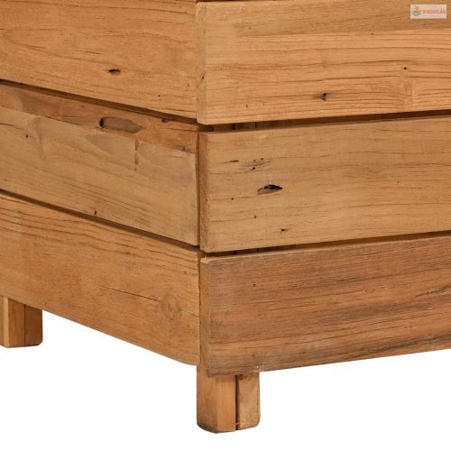 Újrahasznosított tíkfa és acél magaságyás 50 x 40 x 55 cm