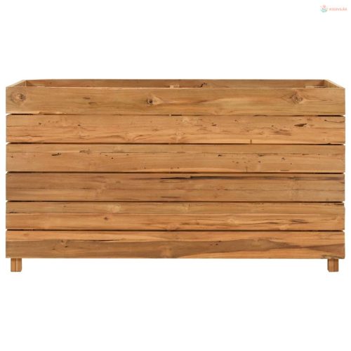 Újrahasznosított tíkfa és acél magaságyás 100 x 40 x 55 cm