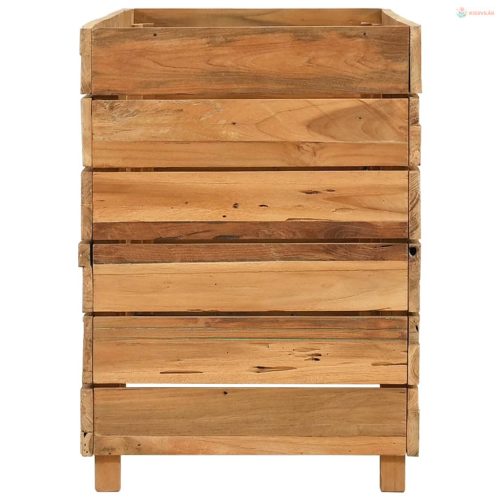 Újrahasznosított tíkfa és acél magaságyás 100 x 40 x 55 cm