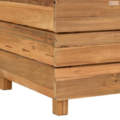 Újrahasznosított tíkfa és acél magaságyás 100 x 40 x 55 cm